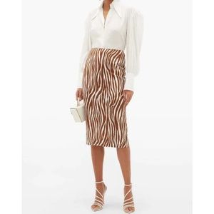 DVF  Kara 1 zeebra printed cady midid skirt